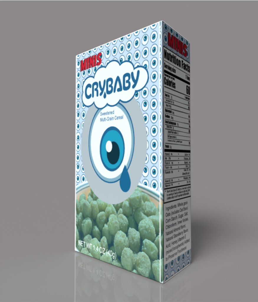 Crybaby cereal box mock up