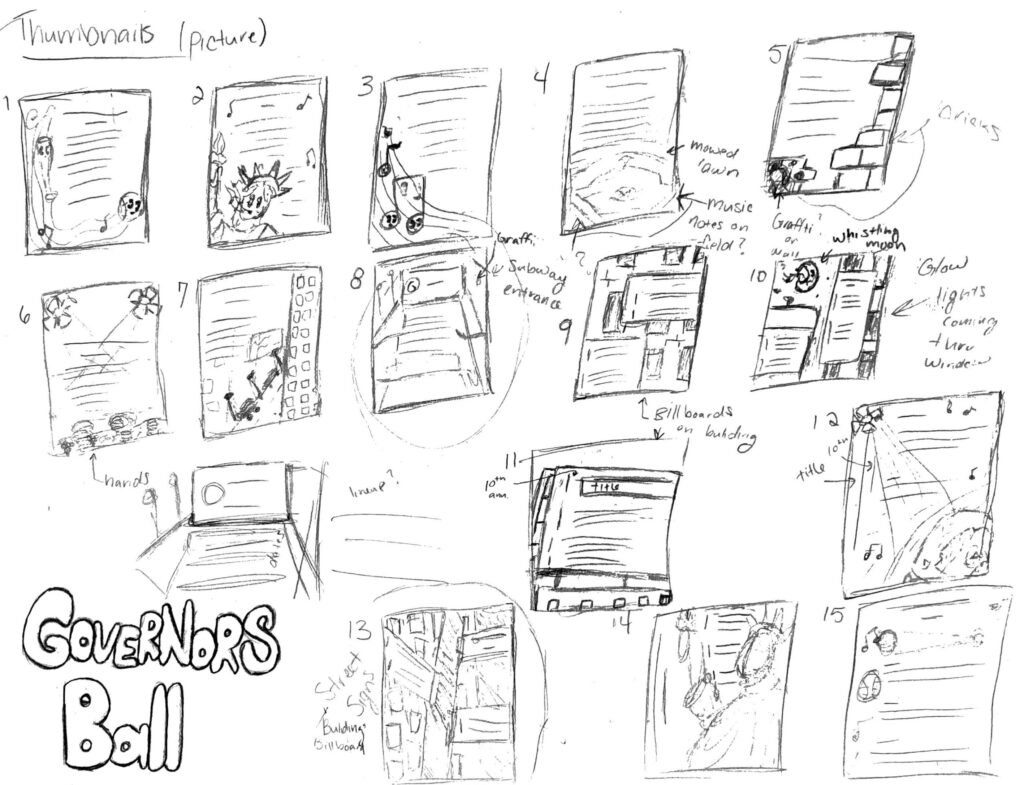 Thumbnail sketches with graphics