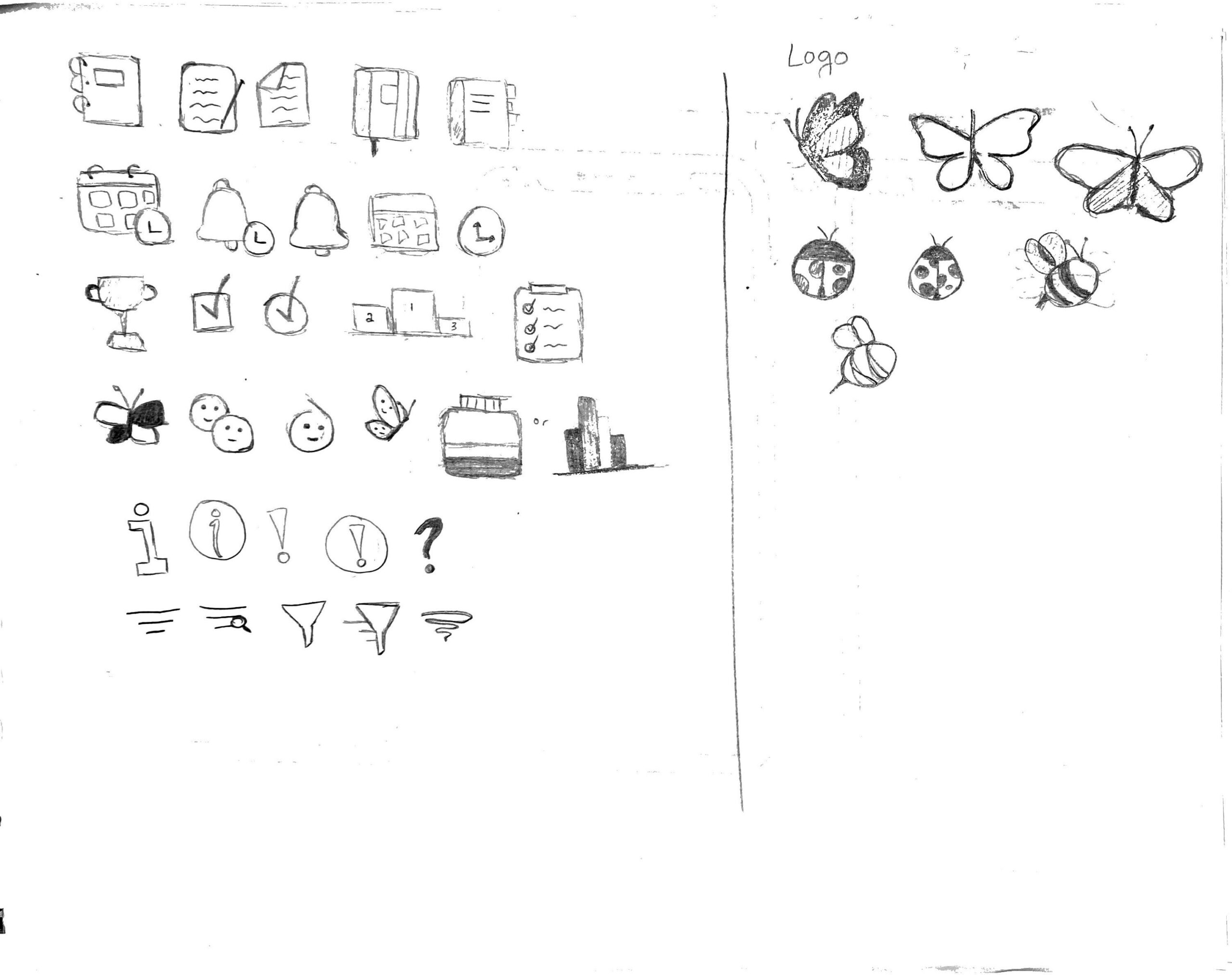 Sketches of icons